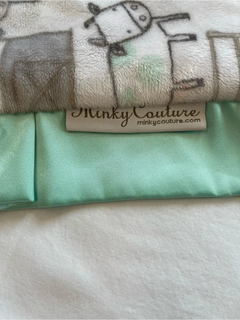 Plush Baby Lovey with Mint Satin Border - Kids Accessories